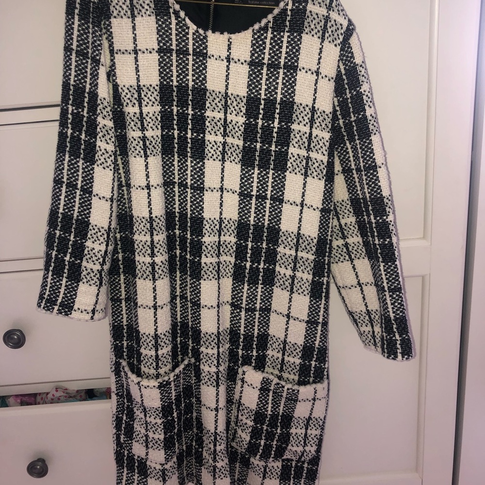 Zara Checked Tweed Dress